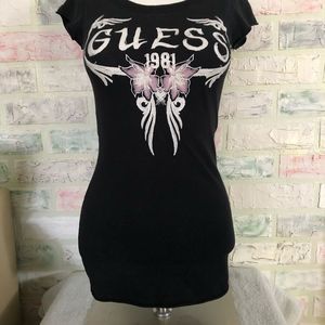 Guess tee black /. Pink S